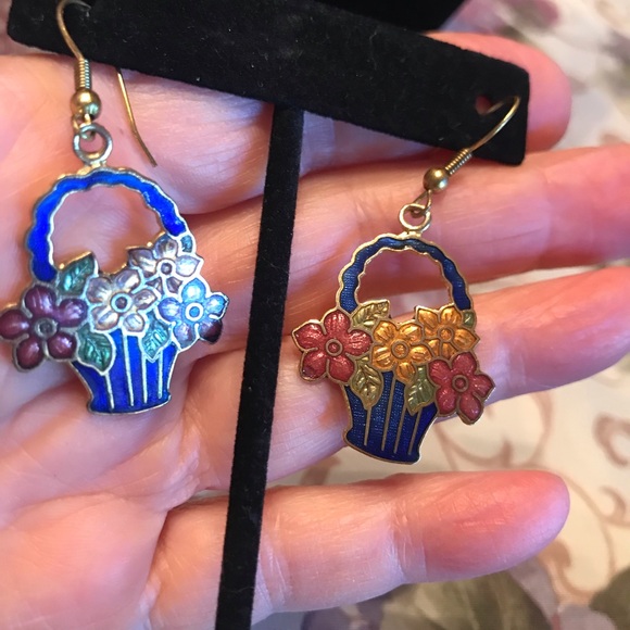 CLOISONNÉ EARRINGS - Picture 6 of 8